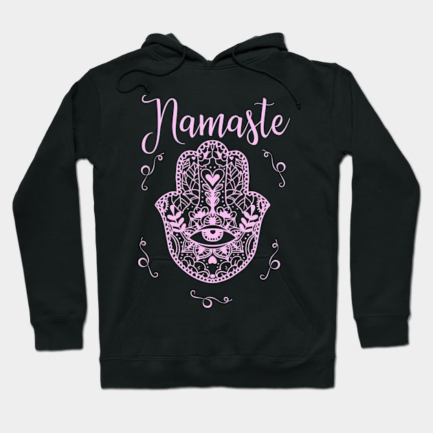 Namaste Yoga Hamsa Hoodie by letnothingstopyou